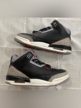 Air Jordan 3 Retro Black Cement Sneakers Size 4.5Y DM0967-010